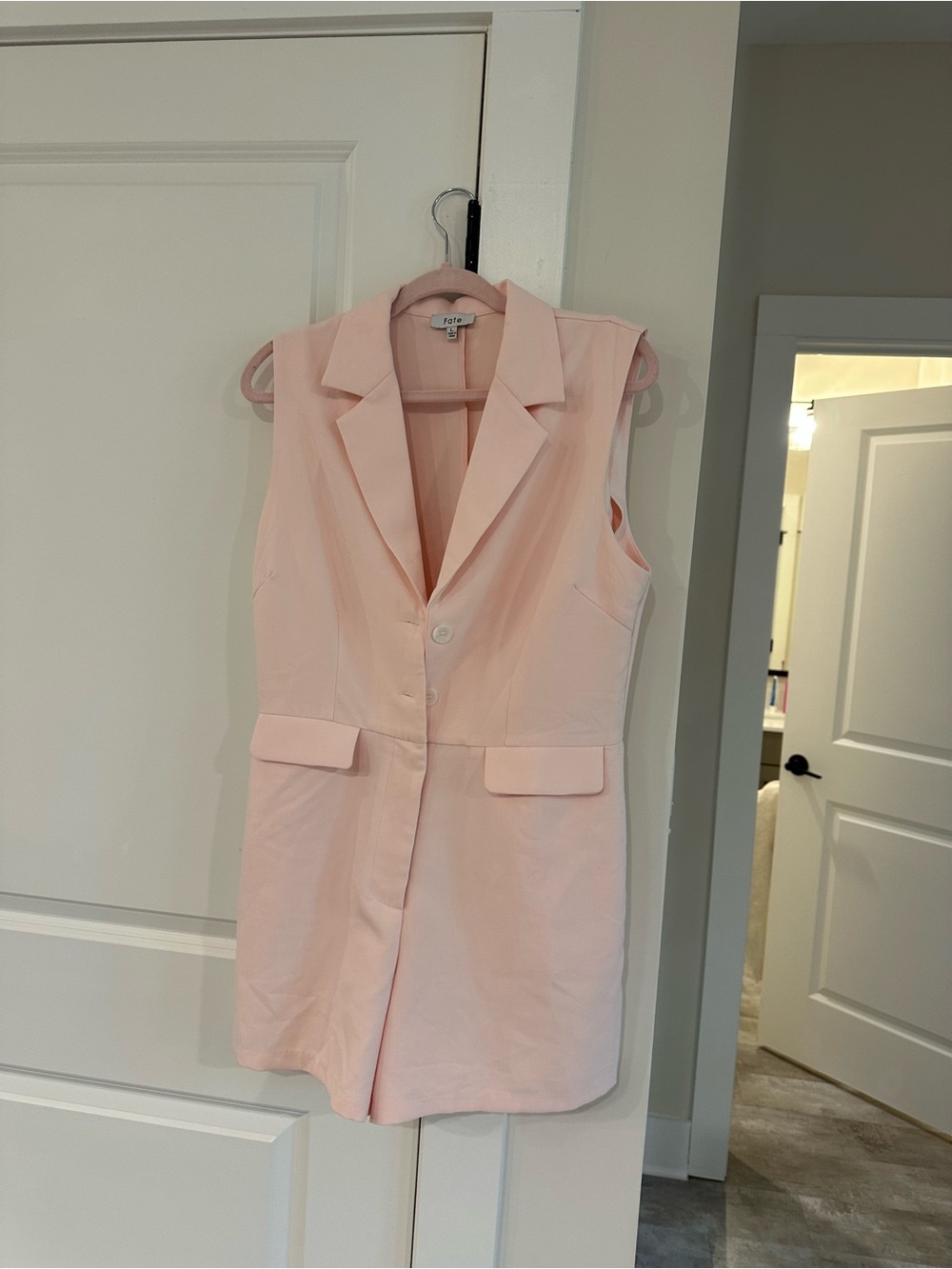 VICI Pale Pink Sleeveless Blazer Romper